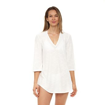 Women's Jordan Taylor Textured Wave V-Neck Swim Cover-Up Tunic