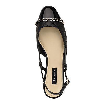 Nine West Charme Women's Slingback Almond Toe Dress Flats