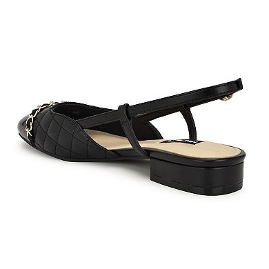 Nine West Charme Women's Slingback Almond Toe Dress Flats