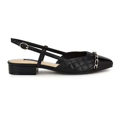 Nine West Charme Women's Slingback Almond Toe Dress Flats