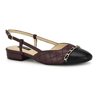 Nine West Charme Women's Slingback Almond Toe Dress Flats