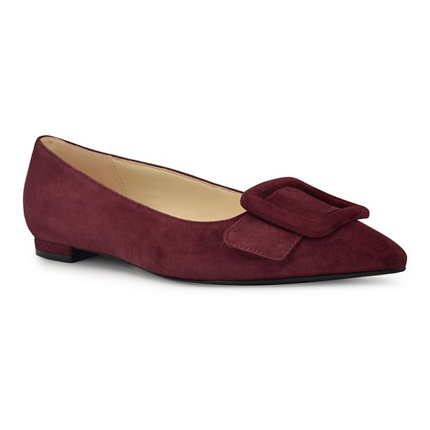Nine West Womens Jesike Embellished Suede Ballet Flats, Women's, Size: 6, Purple