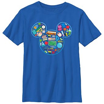 Disney's Mickey Mouse School Supply Icons Boys 6-20 Graphic Tee