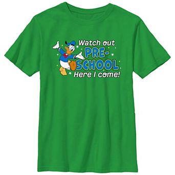 Disney's Donald Duck Watch Out Pre-School Here I Come Boys 8-20 Graphic Tee