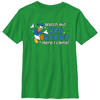 Disney's Donald Duck Watch Out 2nd Grade Here I Come Boys 8-20 Graphic Tee