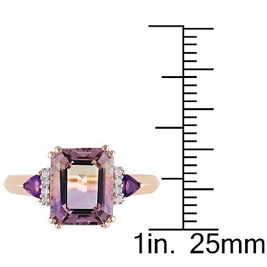 Stella Grace 18k Rose Gold Over Silver Ametrine, Amethyst & Diamond Accent Cocktail Ring