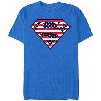 Men's Super Man USA Flag Logo Graphic Tee