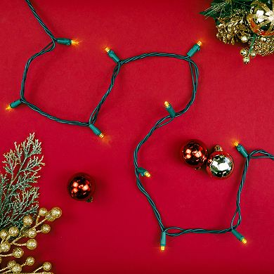 Northlight LED Wide Angle Yellow Christmas Lights with 33' Green Wire