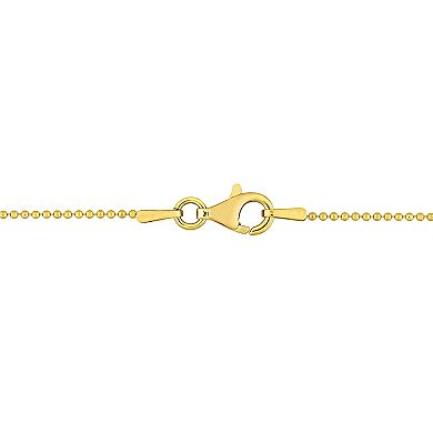 Stella Grace 18k Gold Over Silver 1 mm Ball Chain Anklet