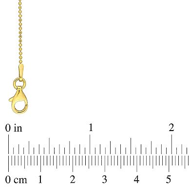 Stella Grace 18k Gold Over Silver 1 mm Ball Chain Anklet