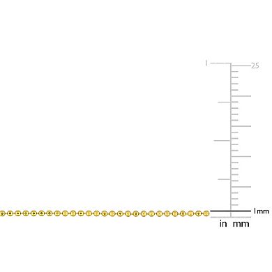 Stella Grace 18k Gold Over Silver 1 mm Ball Chain Anklet