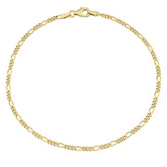 Stella Grace 18k Gold Over Silver 2.2 mm Figaro Chain Anklet