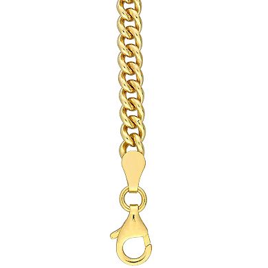 Stella Grace 18k Gold Over Silver Curb Link Chain Anklet