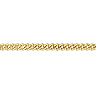 Stella Grace 18k Gold Over Silver Curb Link Chain Anklet