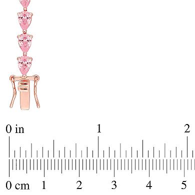 Stella Grace 18k Rose Gold Over Silver Lab-Created Pink Sapphire Tennis Bracelet