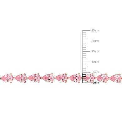 Stella Grace 18k Rose Gold Over Silver Lab-Created Pink Sapphire Tennis Bracelet
