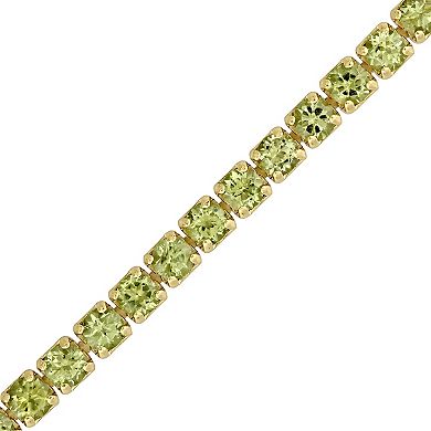 Stella Grace 18k Gold Over Silver Peridot Tassel Adjustable Tennis Bracelet