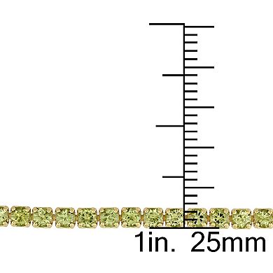 Stella Grace 18k Gold Over Silver Peridot Tassel Adjustable Tennis Bracelet