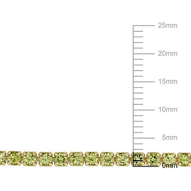 Stella Grace 18k Gold Over Silver Peridot Tassel Adjustable Tennis Bracelet