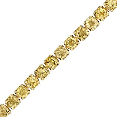 Stella Grace 18K Gold Over Silver Citrine Tassel Adjustable Tennis Bracelet