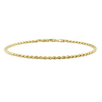 Stella Grace 18k Gold Over Silver Men's Rope Chain Bracelet