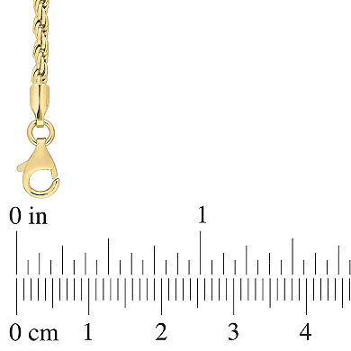 Stella Grace 18k Gold Over Silver Men's Rope Chain Bracelet