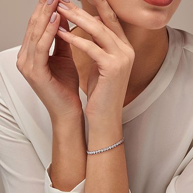 Stella Grace Sterling Silver Lab-Created White Sapphire Tennis Bracelet