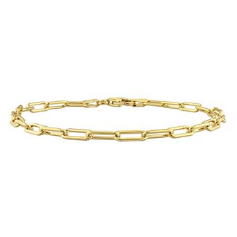 Stella Grace 18k Gold Over Silver Polished Paperclip Chain Bracelet