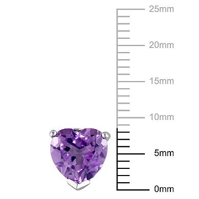 Stella Grace Sterling Silver Amethyst Heart Stud Earrings