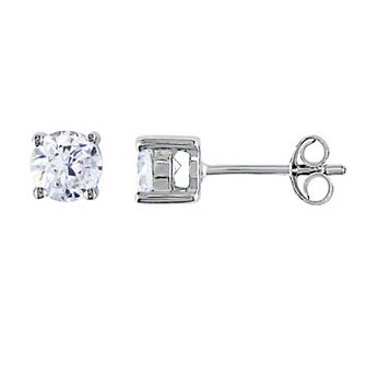 Stella Grace Sterling Silver Cubic Zirconia Solitaire Earrings