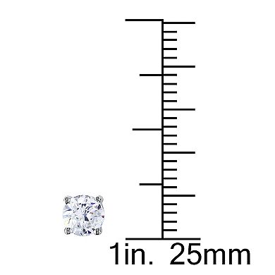 Stella Grace Sterling Silver Cubic Zirconia Solitaire Earrings