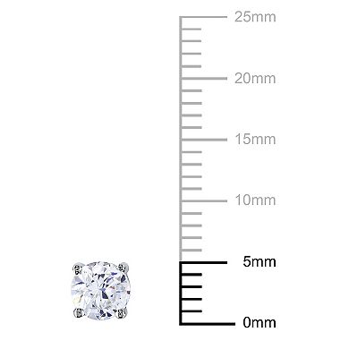 Stella Grace Sterling Silver Cubic Zirconia Solitaire Earrings