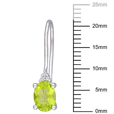 Stella Grace Sterling Silver Peridot & Diamond Accent Euroback Earrings