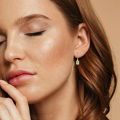 Stella Grace Sterling Silver Peridot & Diamond Accent Euroback Earrings