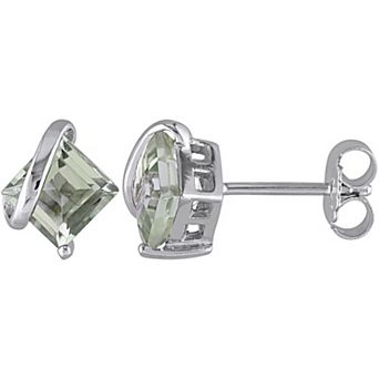 Stella Grace Sterling Silver Green Quartz Stud Earrings