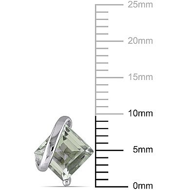 Stella Grace Sterling Silver Green Quartz Stud Earrings