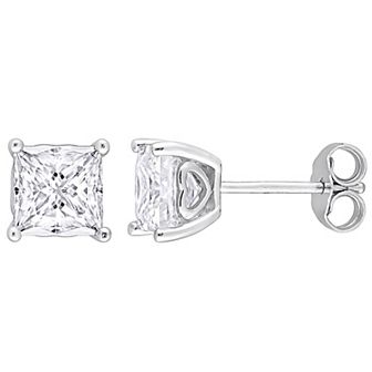 Stella Grace Sterling Silver 2-1/2 Carat T.W. Lab-Created Moissanite Square Stud Earrings