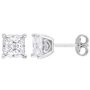 Stella Grace Sterling Silver 2-1/2 Carat T.W. Lab-Created Moissanite Square Stud Earrings
