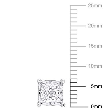 Stella Grace Sterling Silver 2-1/2 Carat T.W. Lab-Created Moissanite Square Stud Earrings
