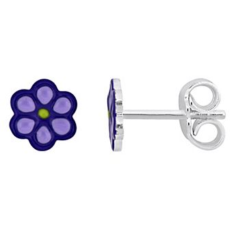 Stella Grace Sterling Silver Flower Stud Earrings