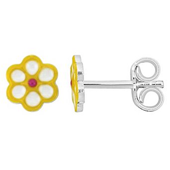 Stella Grace Sterling Silver Flower Stud Earrings