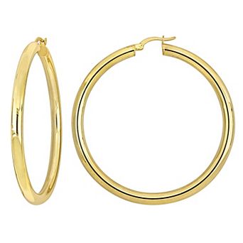 Stella Grace 18k Gold Over Silver Hoop Earrings