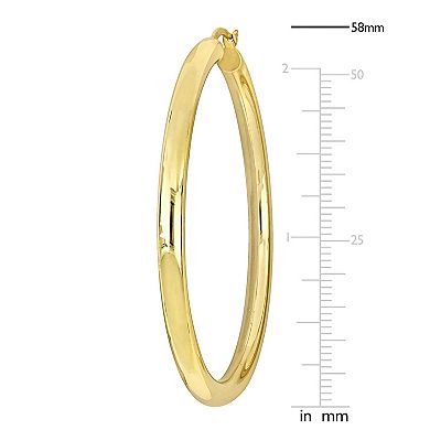 Stella Grace 18k Gold Over Silver Hoop Earrings