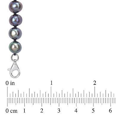 Stella Grace Men's Black Freshwater Cultured Pearl Strand & Anchor Charm Necklace