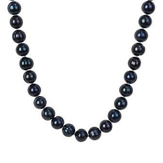 Stella Grace Men's Black Freshwater Cultured Pearl Strand Necklace