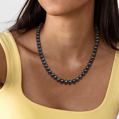 Stella Grace Men's Black Freshwater Cultured Pearl Strand Necklace