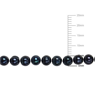 Stella Grace Men's Black Freshwater Cultured Pearl Strand Necklace