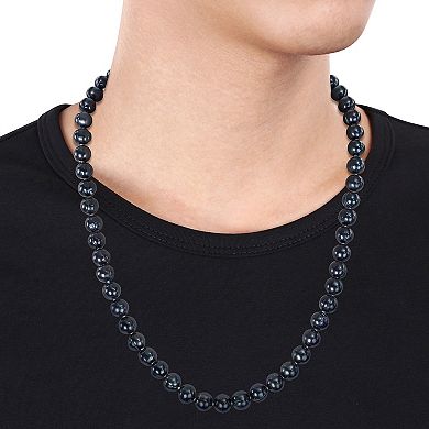 Stella Grace Men's Black Freshwater Cultured Pearl Strand Necklace