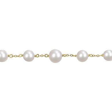 Stella Grace 18k Gold Over Silver Freshwater Cultured Pearl Tin Cup Necklace