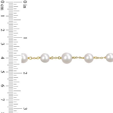 Stella Grace 18k Gold Over Silver Freshwater Cultured Pearl Tin Cup Necklace